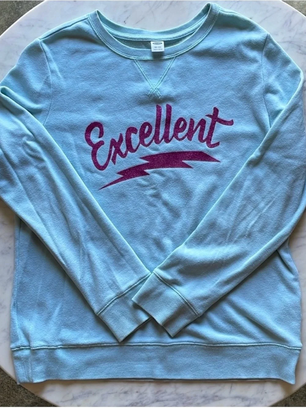Old Navy Light Blue Sweatshirt with Pink 